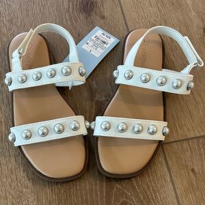 Brand new Cat & Jack White Pearl-Stud Sandals, size 1